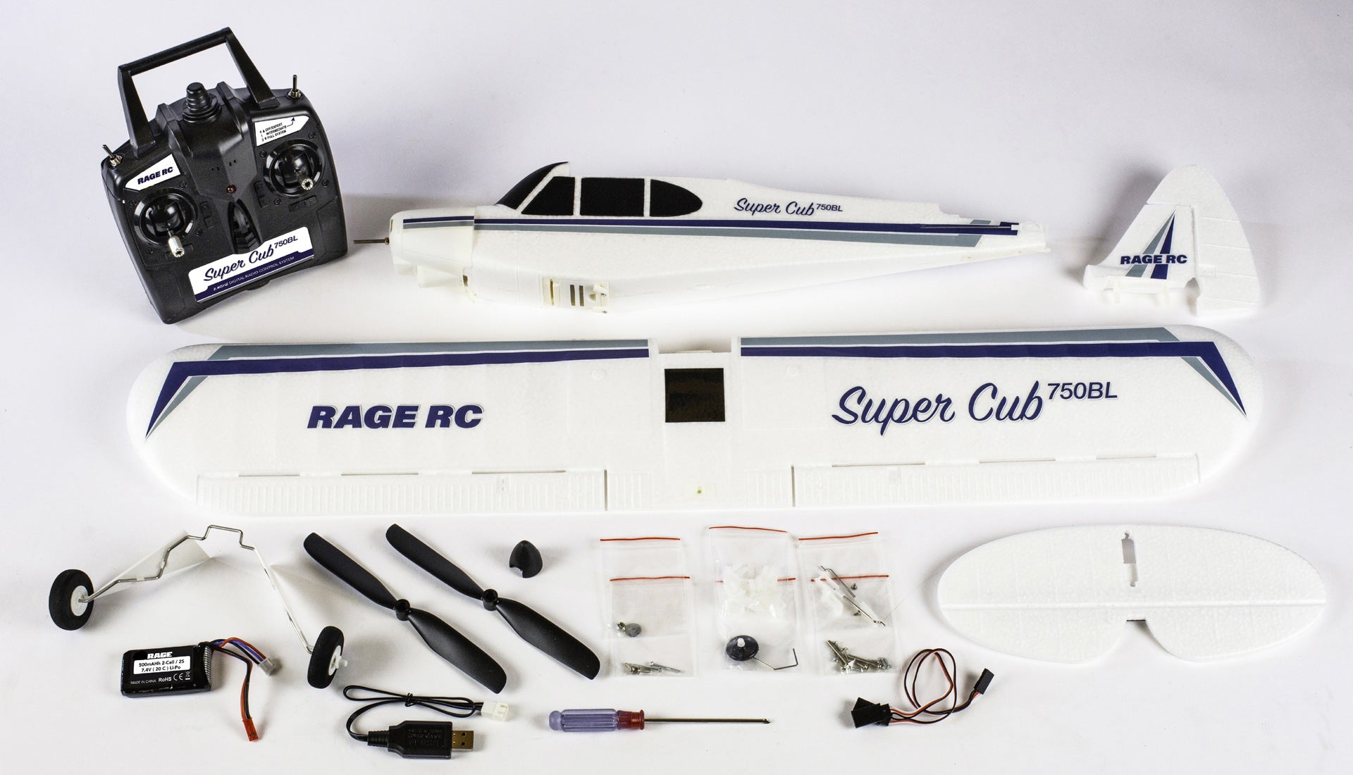 Rage RC Super Cub 750 Brushless RTF 4-Channel Aircraft with PASS