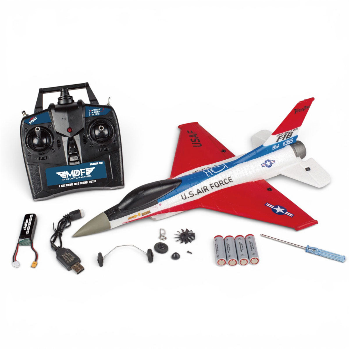 Rage R/C F-16 RTF Micro RTF Brushless Powered EDF Jet with PASS (Pilot Assist Stability Software) System
