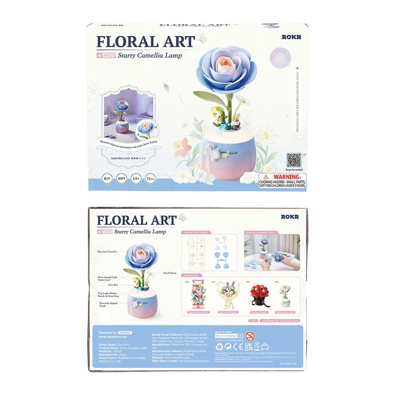 Rolife Floral Art Starry Camellia LED Lamp - Wooden Flower Night Light