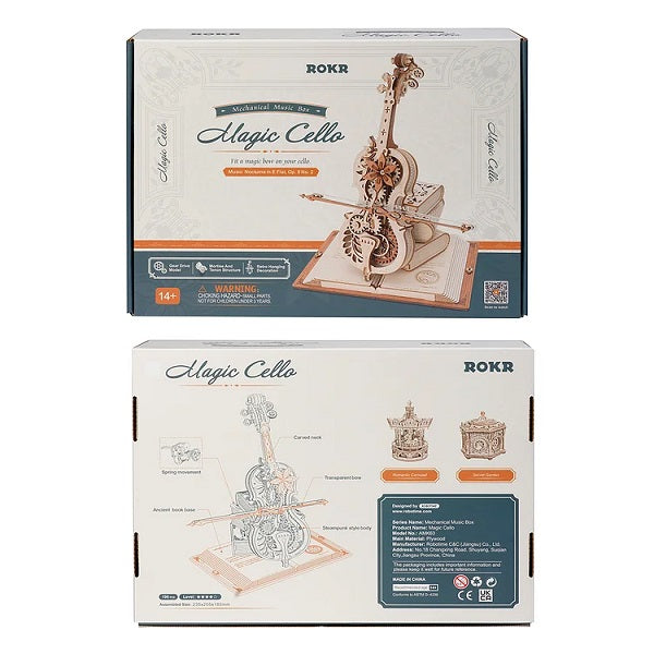 Robotime ROKR Magic Cello Mechanical Music Box 3D Wooden Puzzle