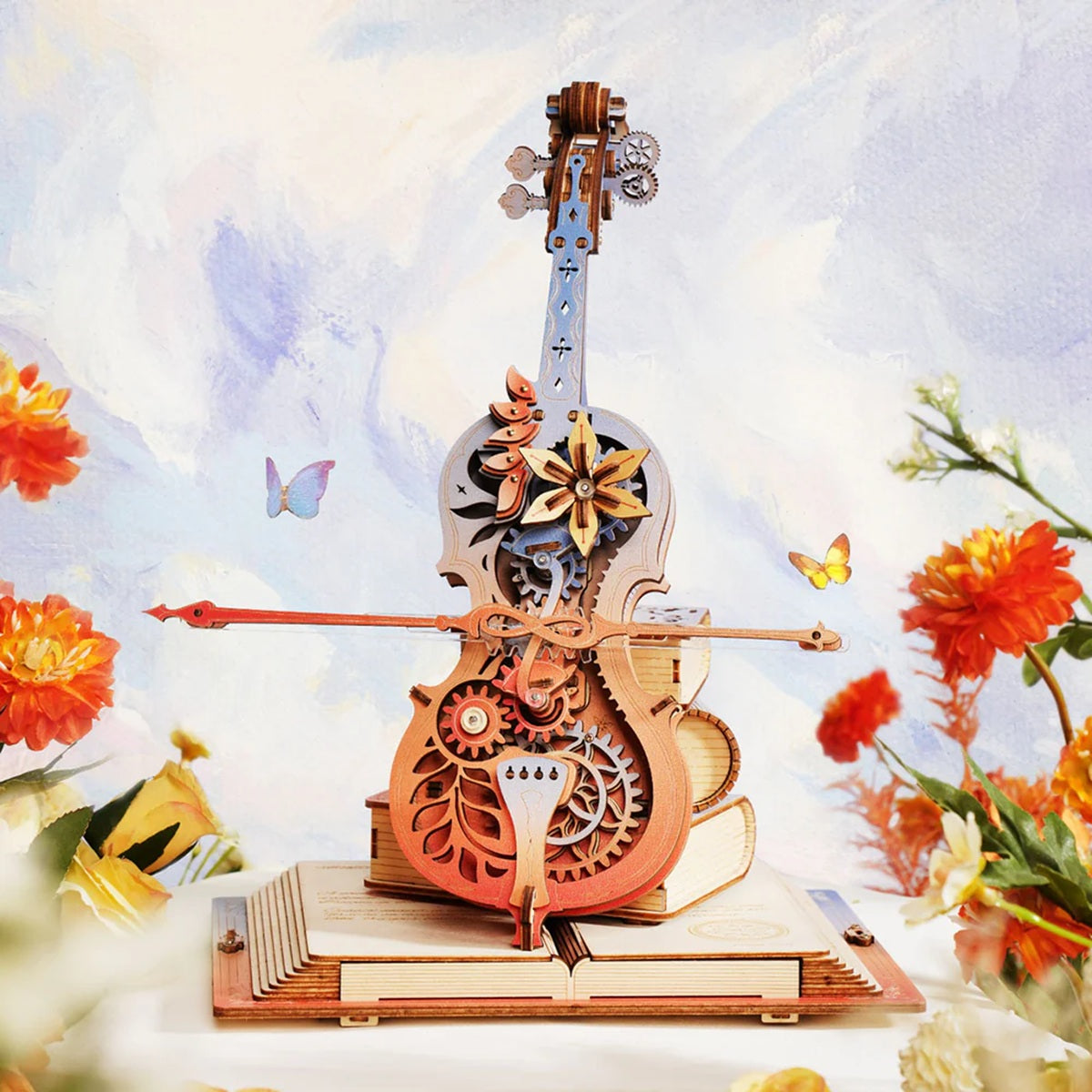 ROKR Symphony of Gorgeous Dreams Magic Cello 3D Wooden Puzzle - Mechanical Music Box