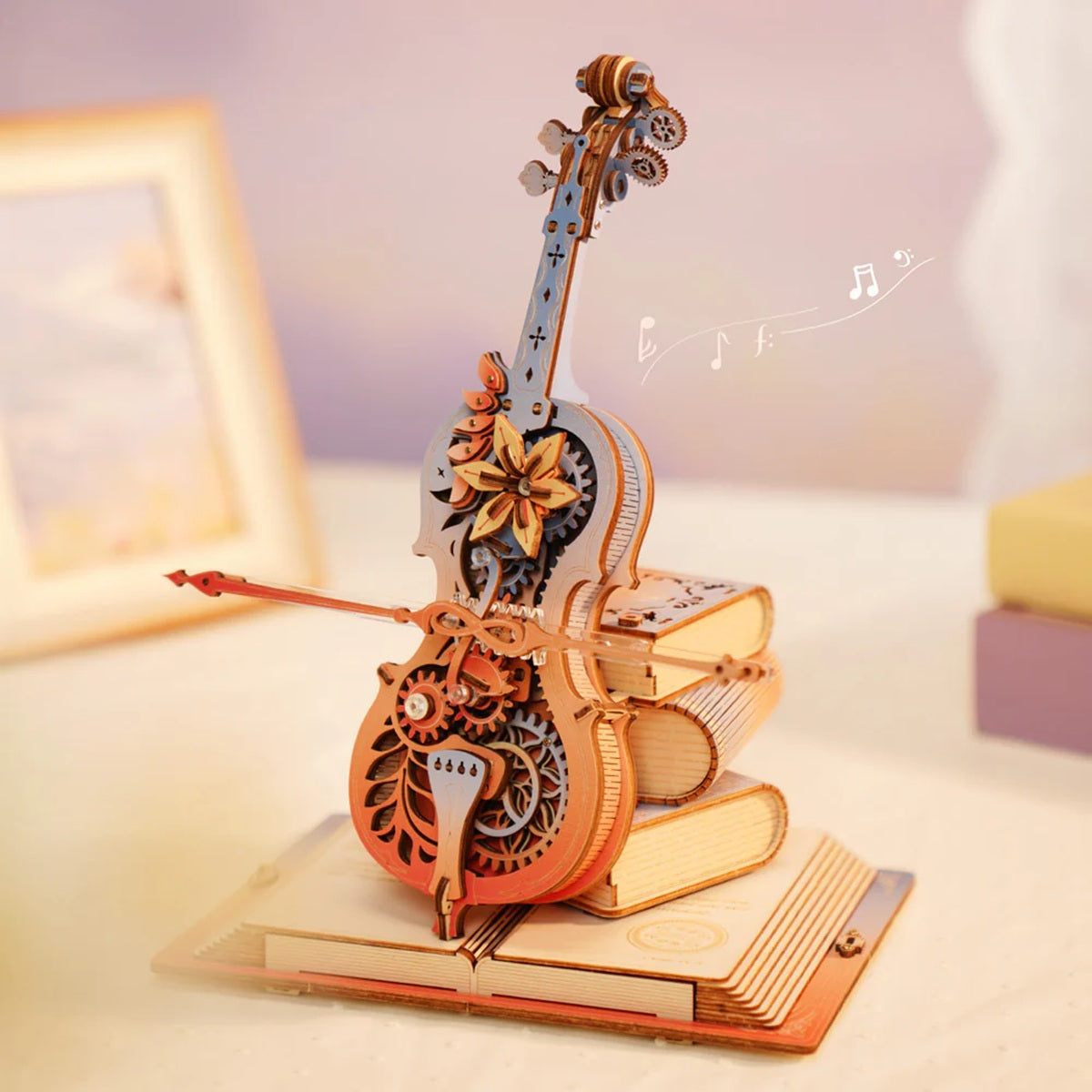 ROKR Symphony of Gorgeous Dreams Magic Cello 3D Wooden Puzzle - Mechanical Music Box