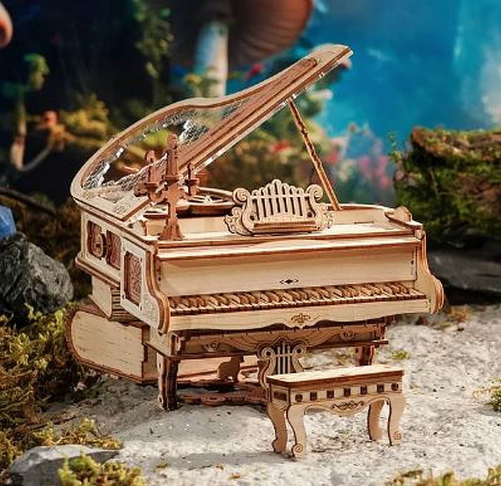 Robotime ROKR Magic Piano Mechanical Music Box 3D Wooden Puzzle