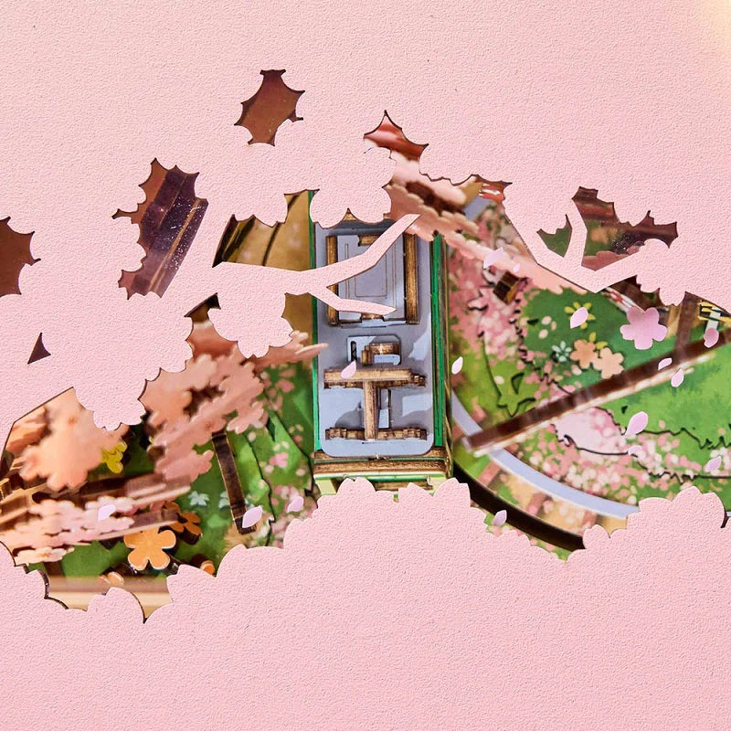 ROKR Sakura Dreamy Tour DIY Music Box 3D Wooden Puzzle - Cherry Blossom Theme