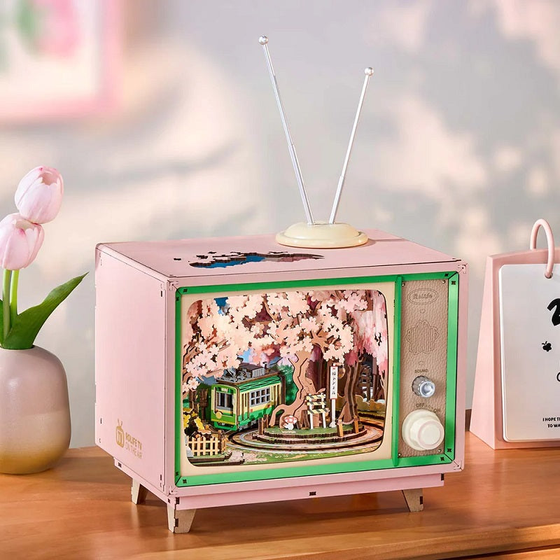 ROKR Sakura Dreamy Tour DIY Music Box 3D Wooden Puzzle - Cherry Blossom Theme