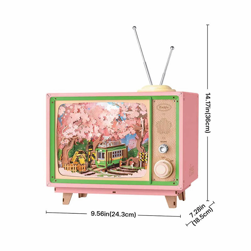 ROKR Sakura Dreamy Tour DIY Music Box 3D Wooden Puzzle - Cherry Blossom Theme