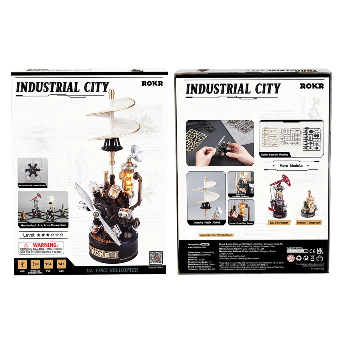 ROKR Leonardo da Vinci Helicopter Mechanical 3D Puzzle - Historical Flying Machine