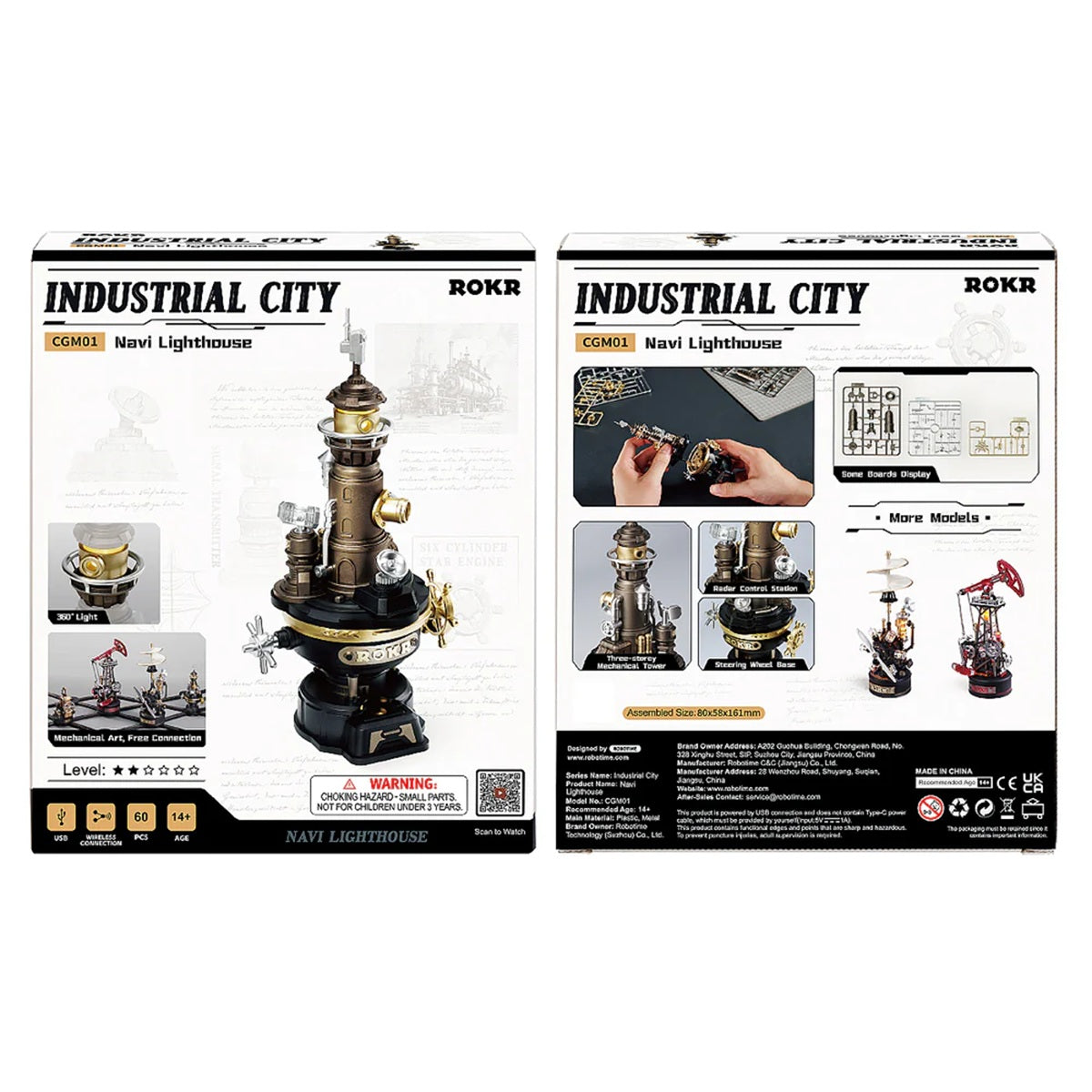ROKR Navi Lighthouse Mechanical 3D Puzzle - Functional Maritime Display Model
