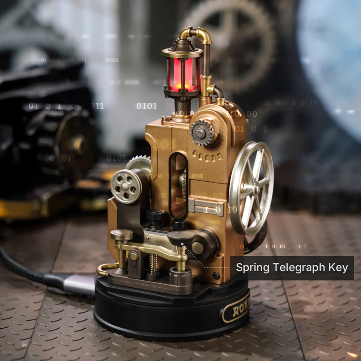 ROKR Morse Telegraph Mechanical 3D Puzzle - Interactive Vintage Communication Model