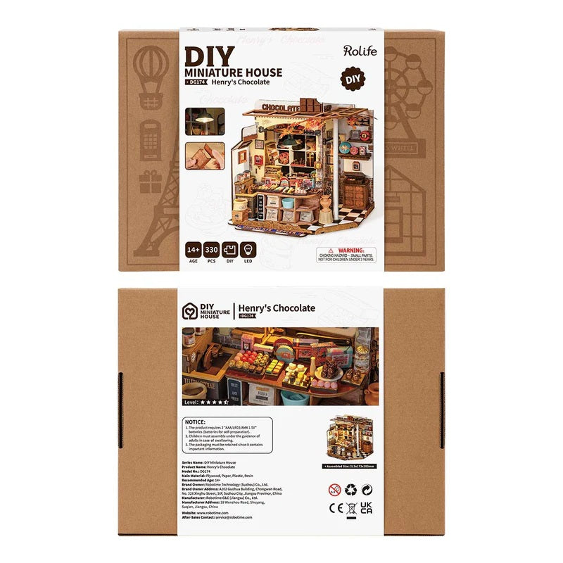 Robotime Henry's Chocolate, DIY Miniature House DG174