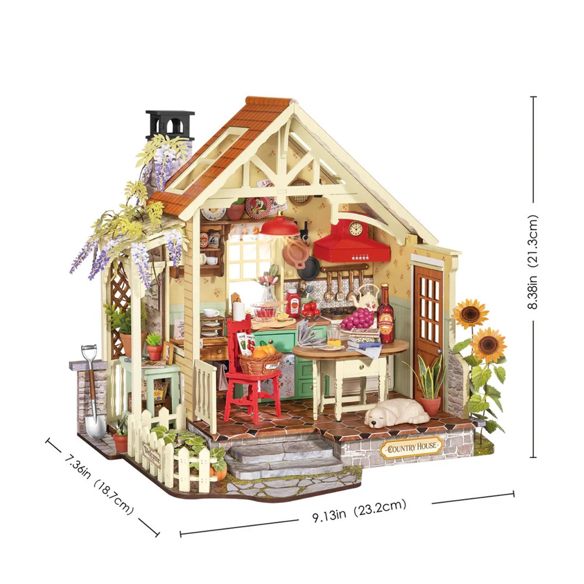 Robotime Sunlit Farmhouse Kitchen DIY Miniature House Kit