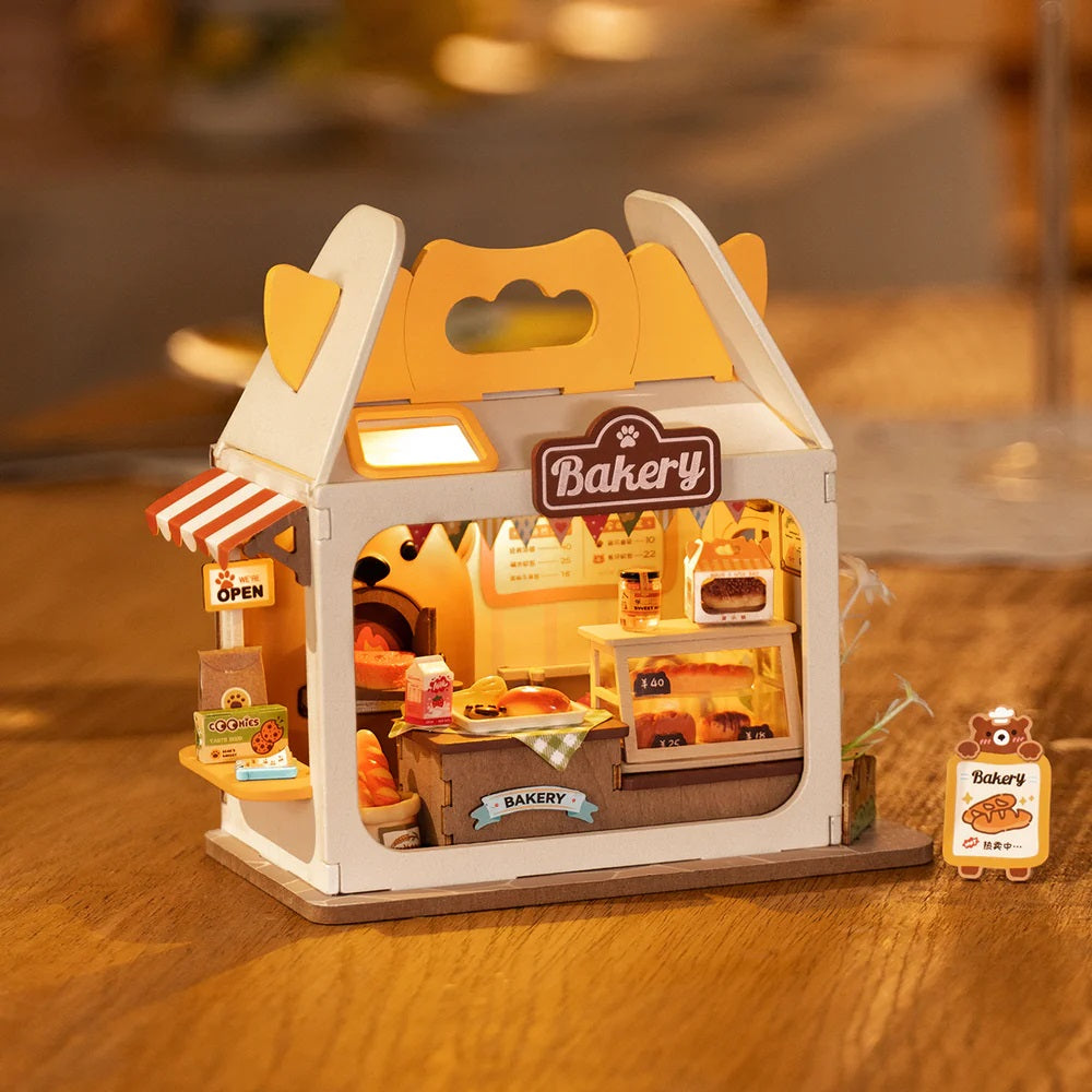 Robotime Teddy's Breadbox Shop DIY Miniature House Kit