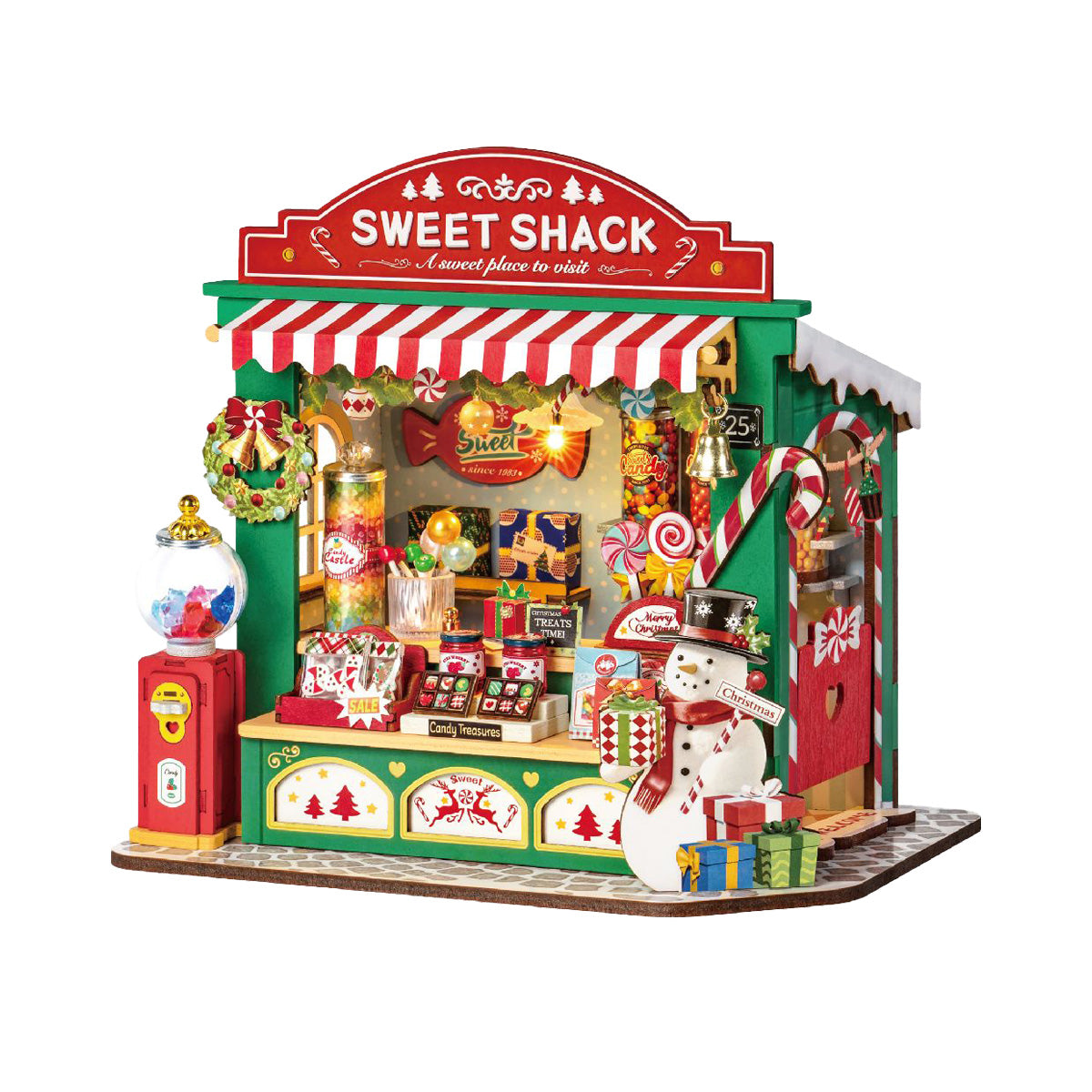 Rolife Christmas Candy Stand Super Mini House - Festive Holiday Scene