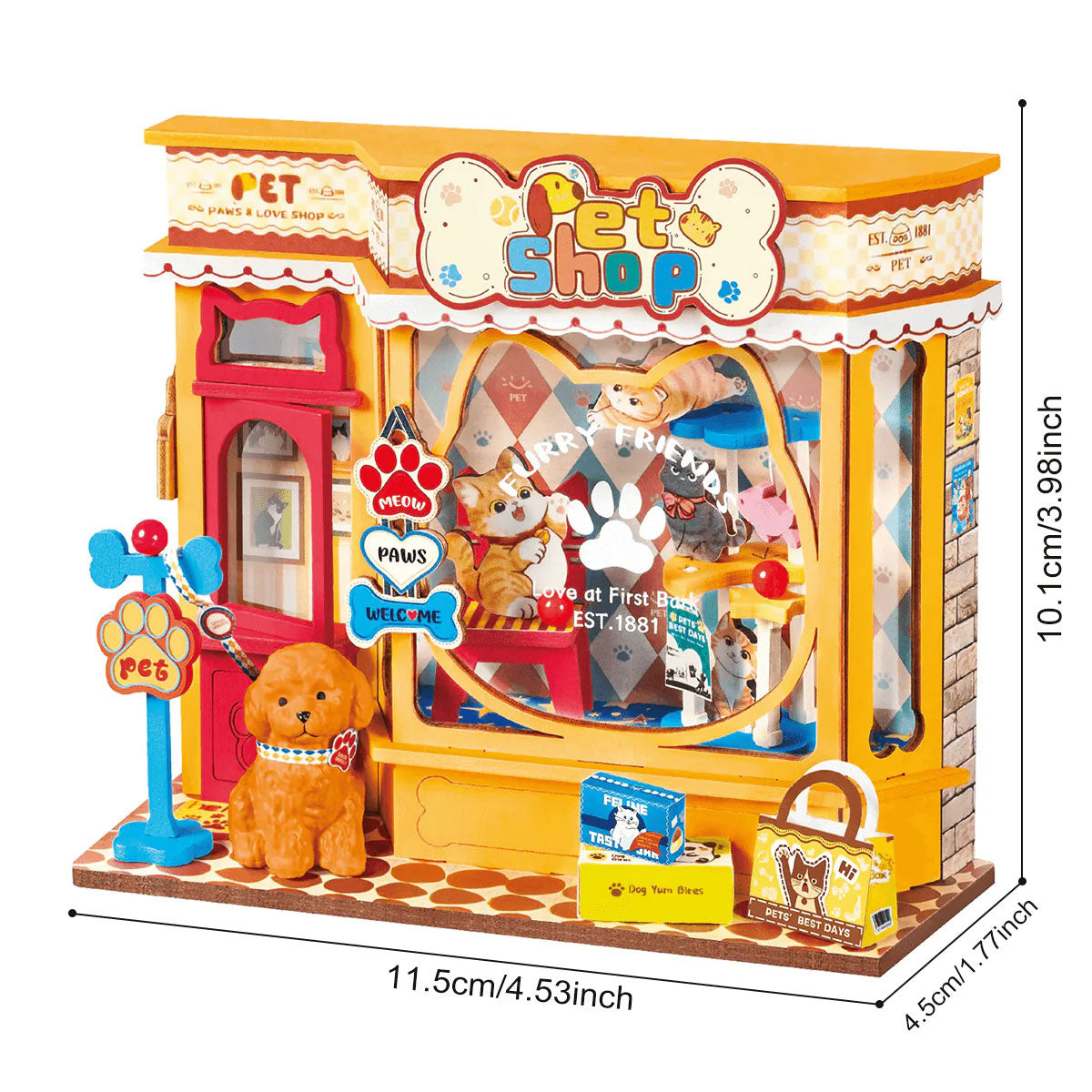 Rolife Perfect Paw Shop Super Mini House - Adorable Pet Boutique Mini Scene
