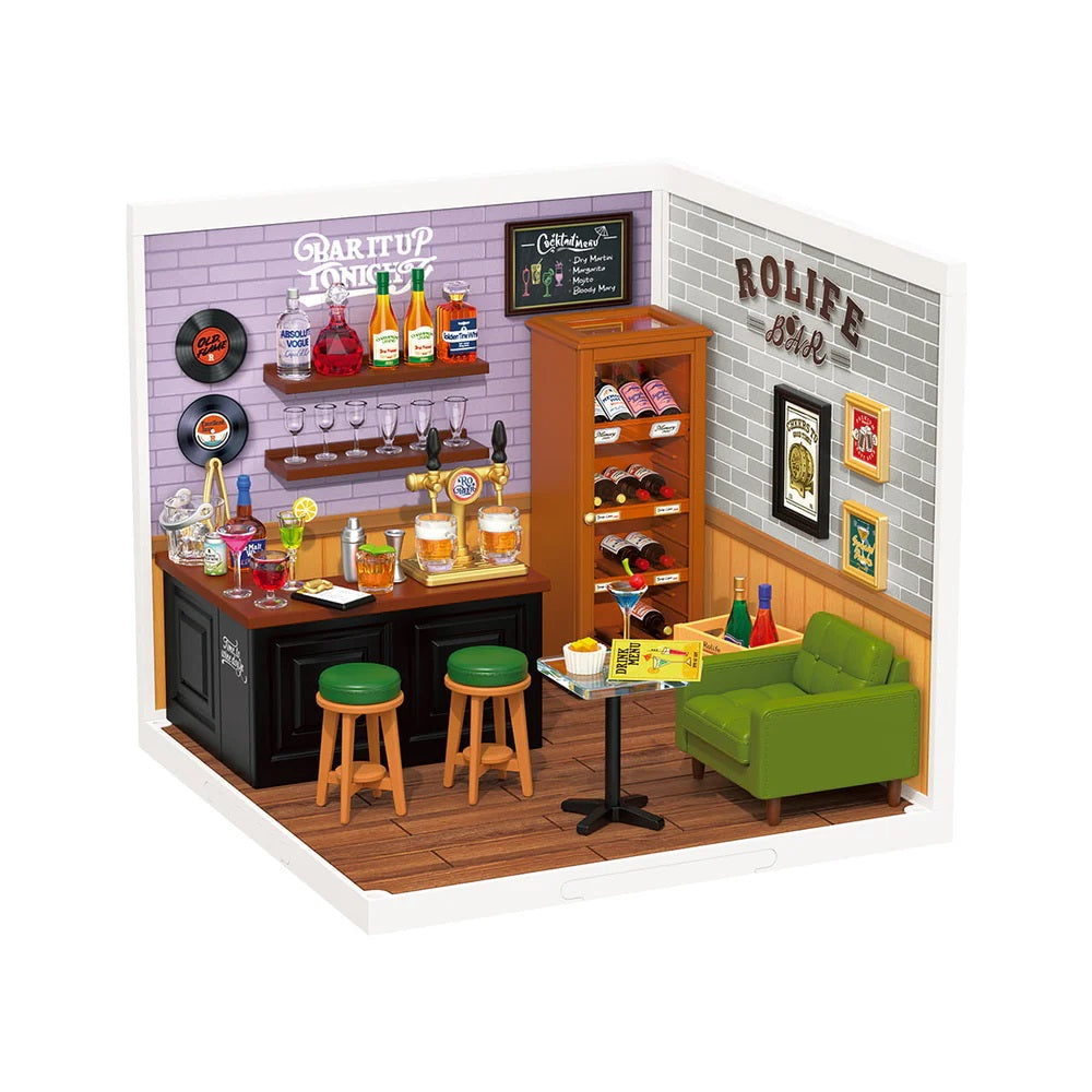 Robotime Leisurely Cheers Bar DIY Plastic Miniature House DW012