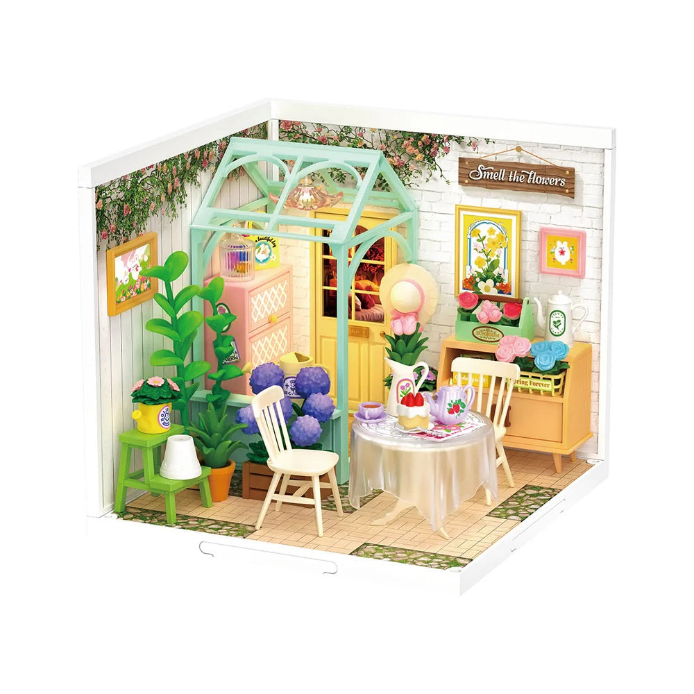 Robotime Blooming Tea Garden DIY Plastic Miniature House DW013B