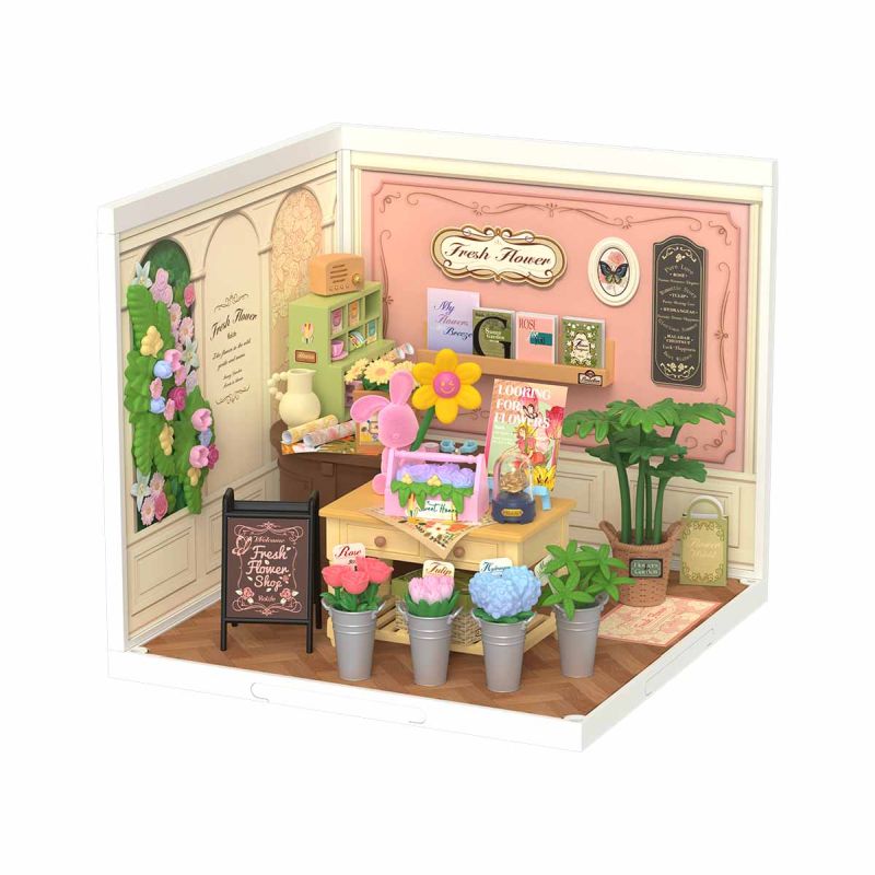 Rolife Fresh Flower Shop DIY Miniature House - Floral Boutique Scene