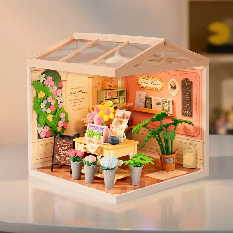 Rolife Fresh Flower Shop DIY Miniature House - Floral Boutique Scene