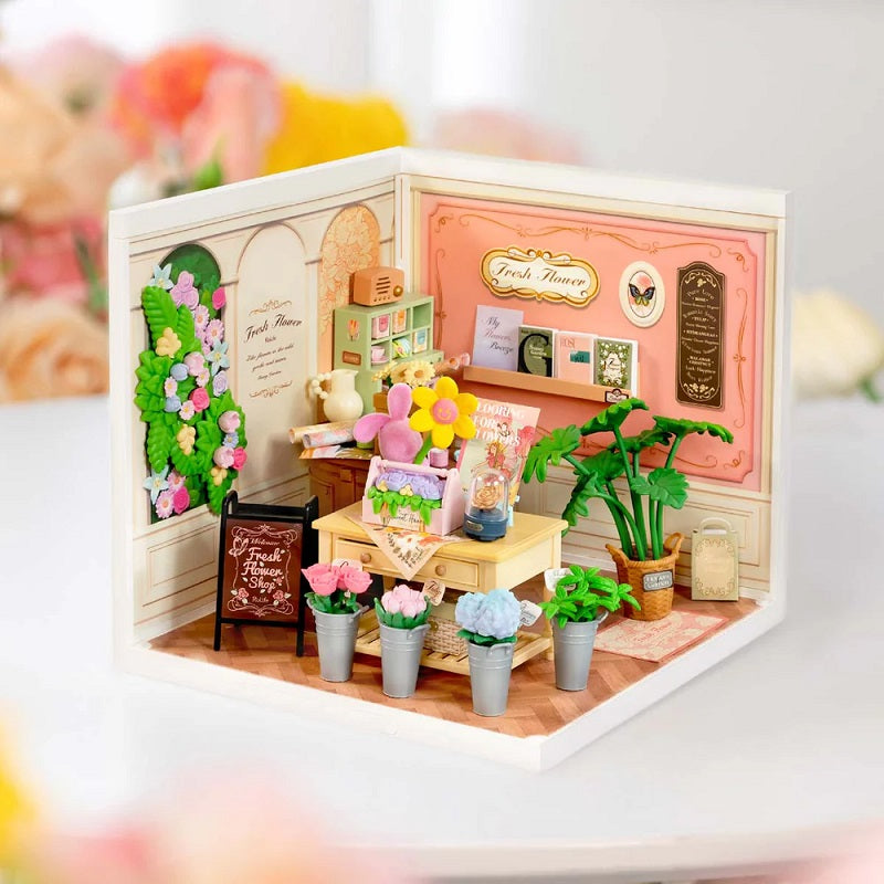 Rolife Fresh Flower Shop DIY Miniature House - Floral Boutique Scene