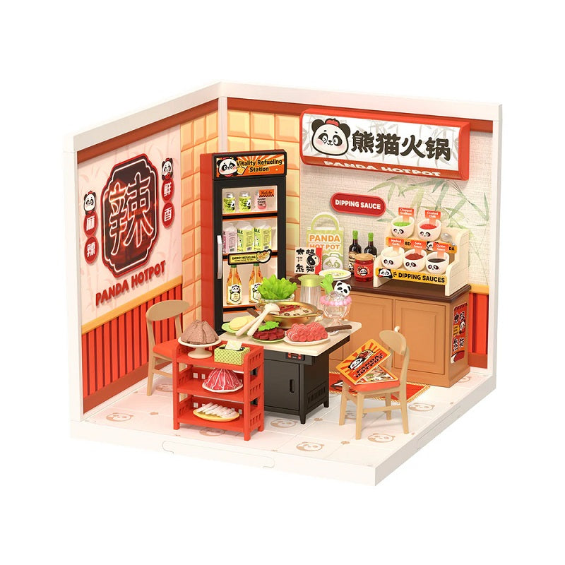 Rolife Panda Hot Pot DIY Miniature House - Chinese Restaurant Scene