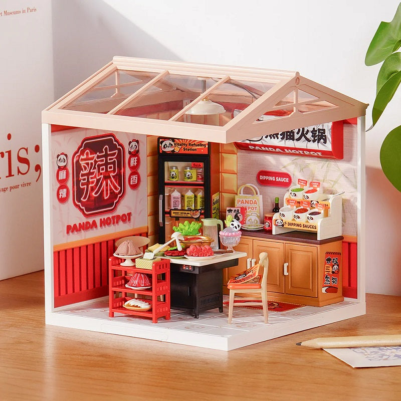 Rolife Panda Hot Pot DIY Miniature House - Chinese Restaurant Scene