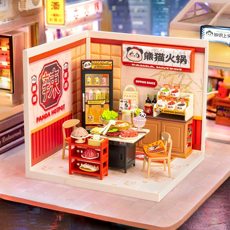 Rolife Panda Hot Pot DIY Miniature House - Chinese Restaurant Scene