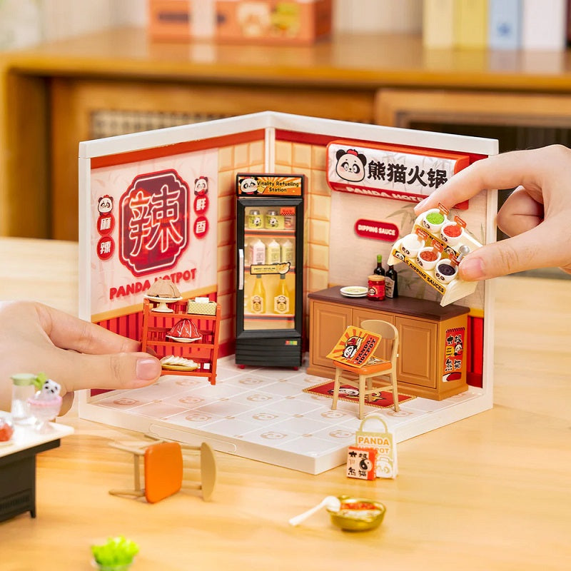 Rolife Panda Hot Pot DIY Miniature House - Chinese Restaurant Scene