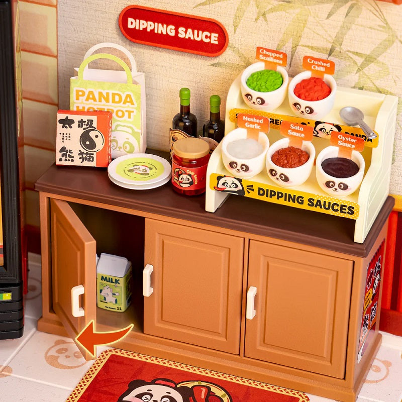 Rolife Panda Hot Pot DIY Miniature House - Chinese Restaurant Scene
