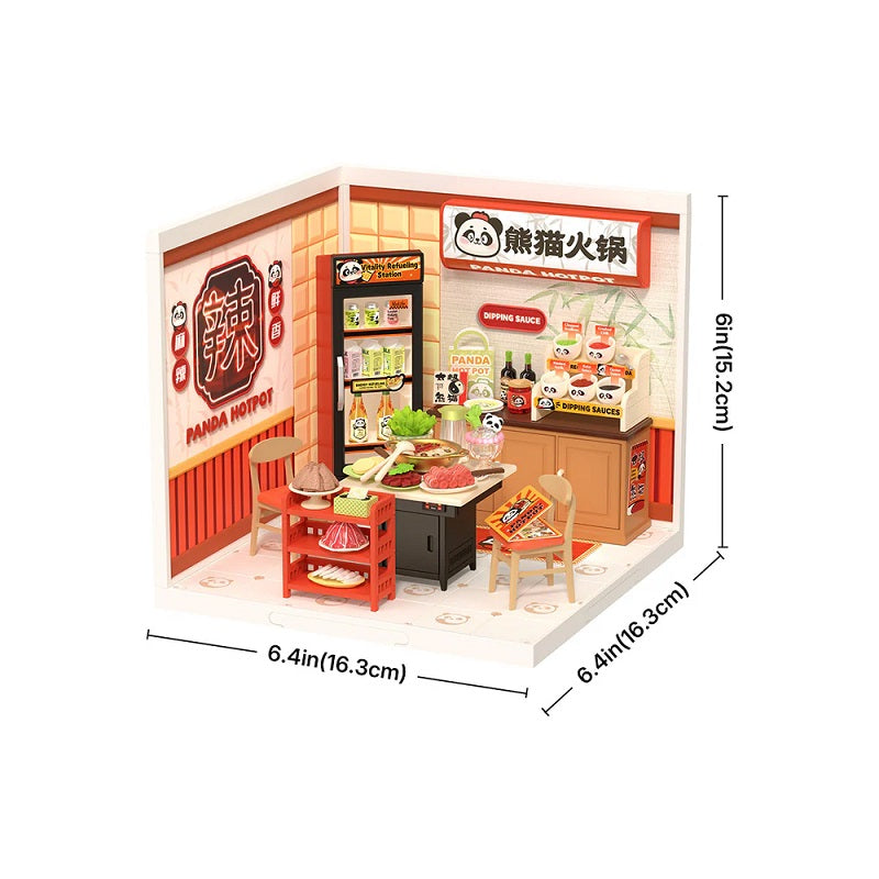 Rolife Panda Hot Pot DIY Miniature House - Chinese Restaurant Scene