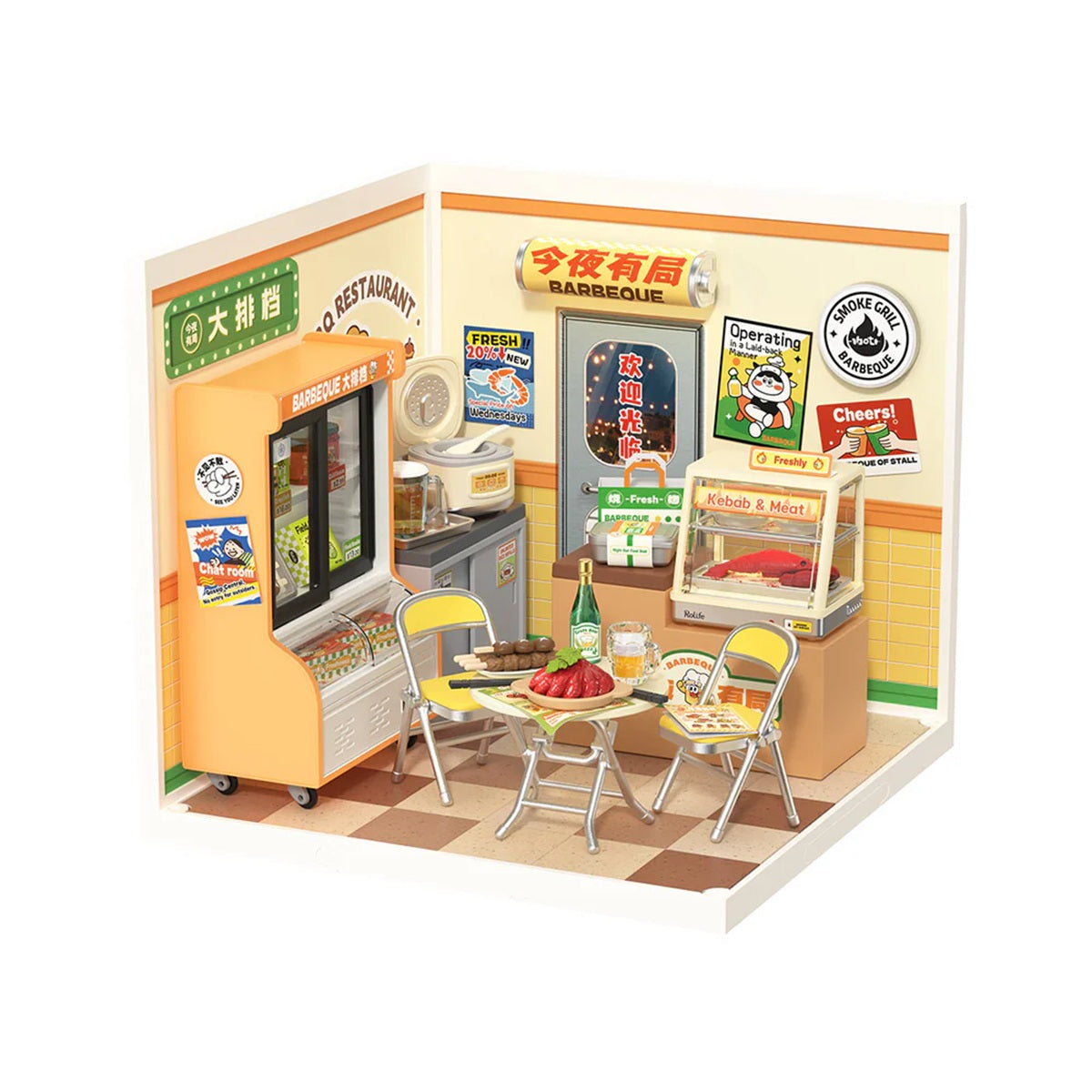 Rolife Night Out Food Stall DIY Miniature House - Lively Street Food Scene