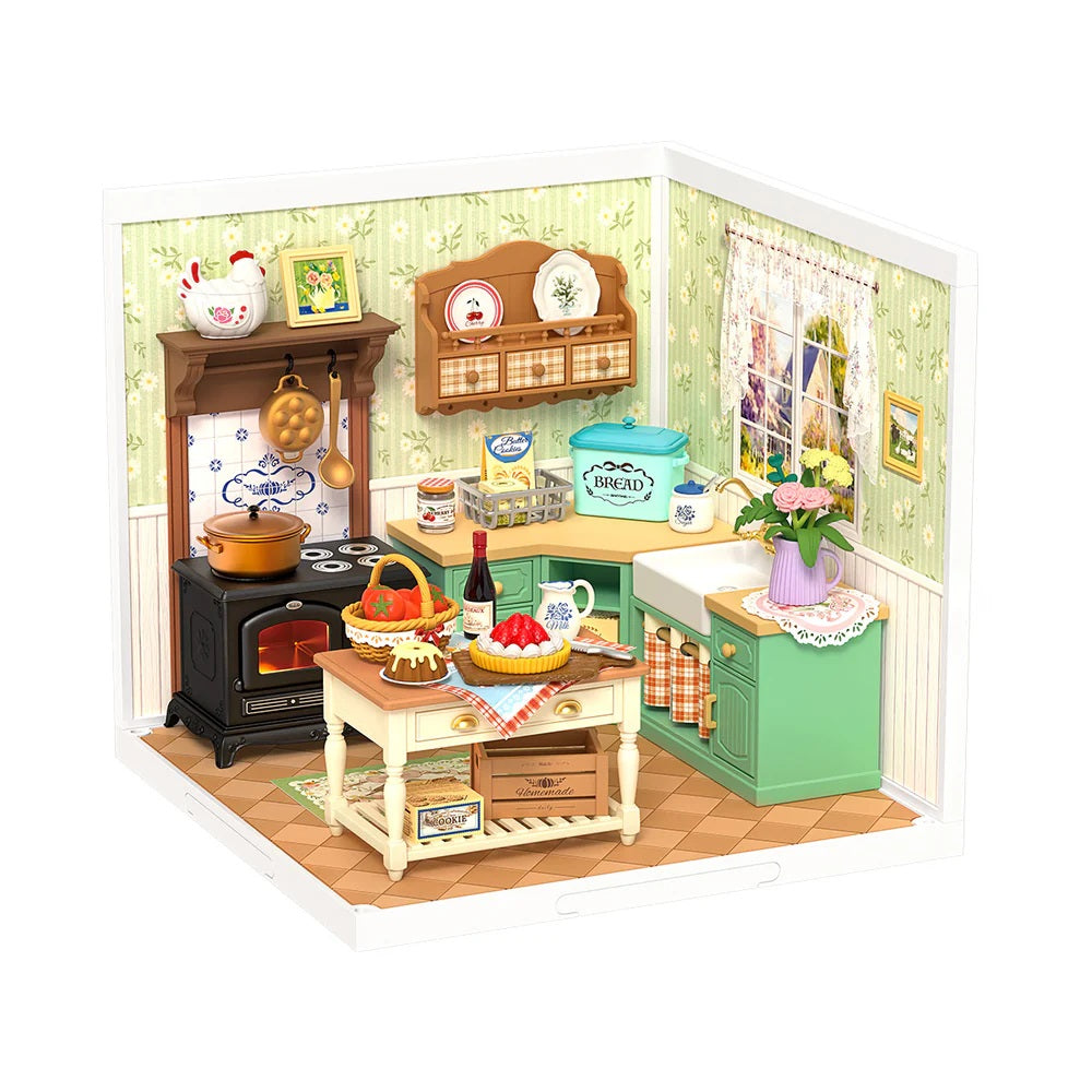 Rolife Farmhouse Kitchen DIY Miniature House - Rustic Country Kitchen Scene