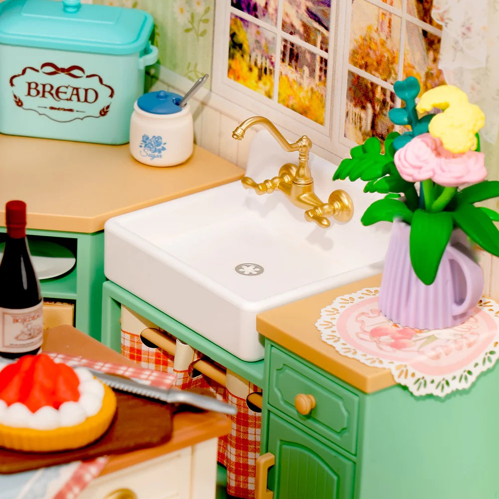 Rolife Farmhouse Kitchen DIY Miniature House - Rustic Country Kitchen Scene