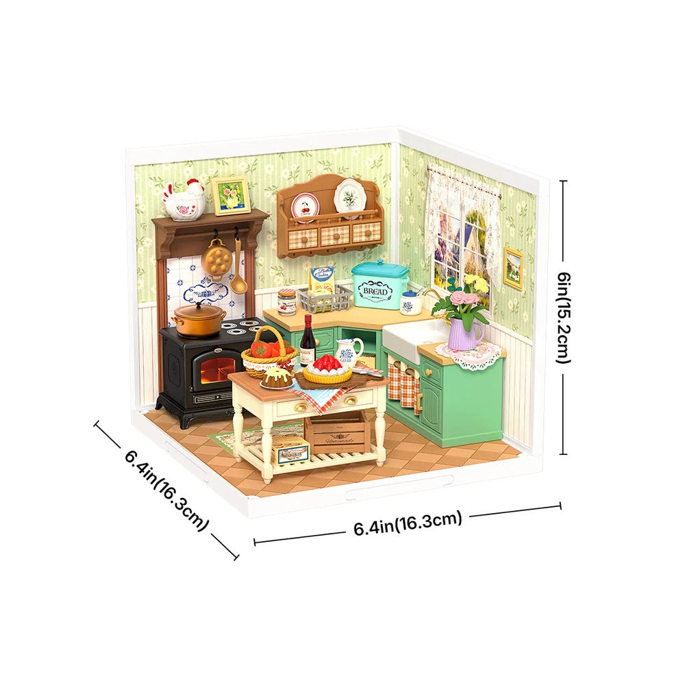 Rolife Farmhouse Kitchen DIY Miniature House - Rustic Country Kitchen Scene