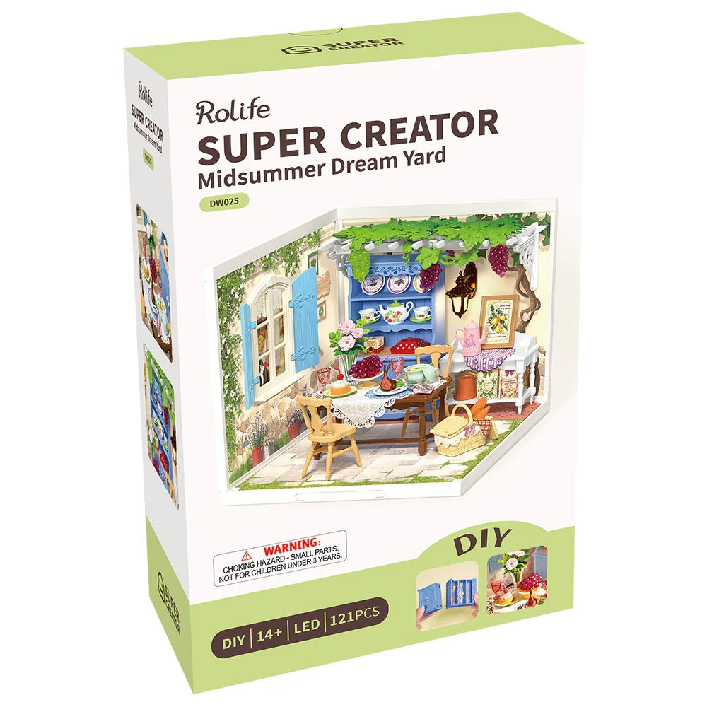 Rolife Midsummer Dream Yard DIY Miniature House - Romantic Garden Courtyard