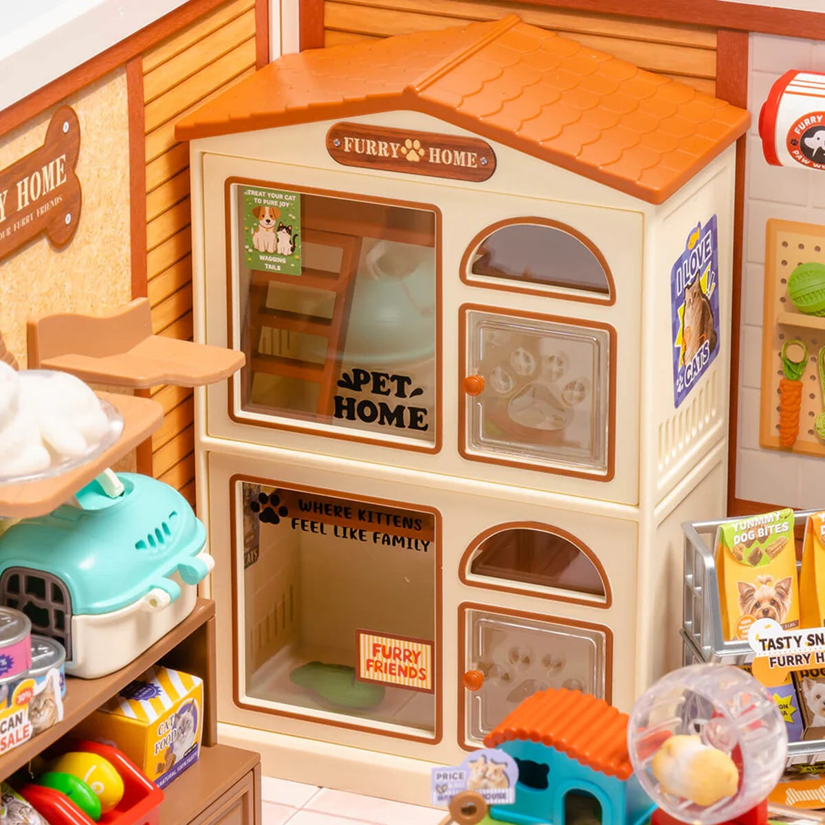 Rolife Furry Friends Home DIY Miniature Pet Shop House Kit - Super Creator Series