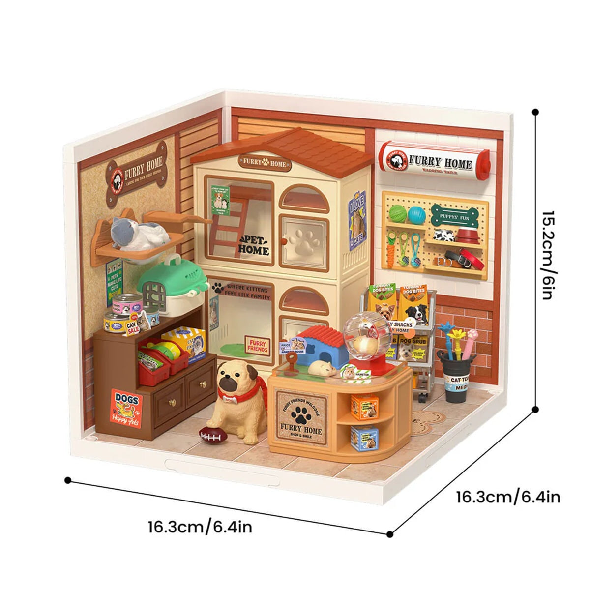 Rolife Furry Friends Home DIY Miniature Pet Shop House Kit - Super Creator Series