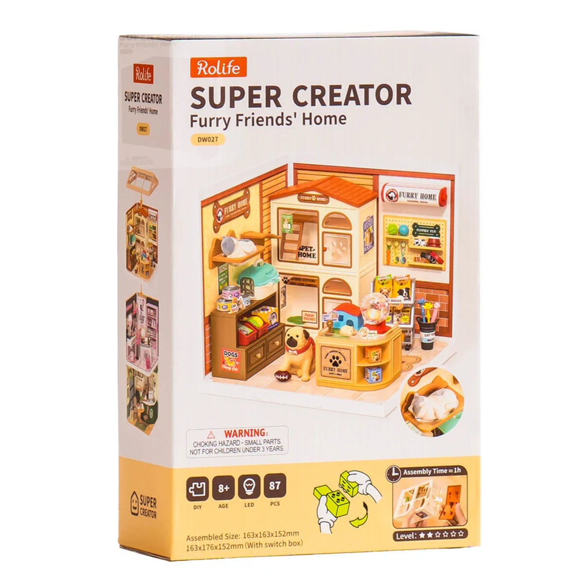 Rolife Furry Friends Home DIY Miniature Pet Shop House Kit - Super Creator Series