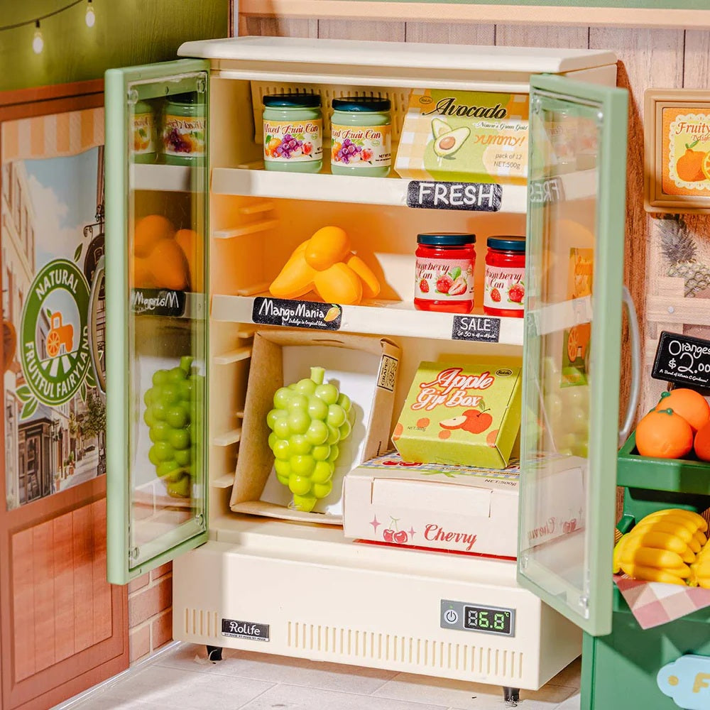 Rolife Nature Energy Fruits DIY Miniature House - Fresh Mini Juice Bar Scene