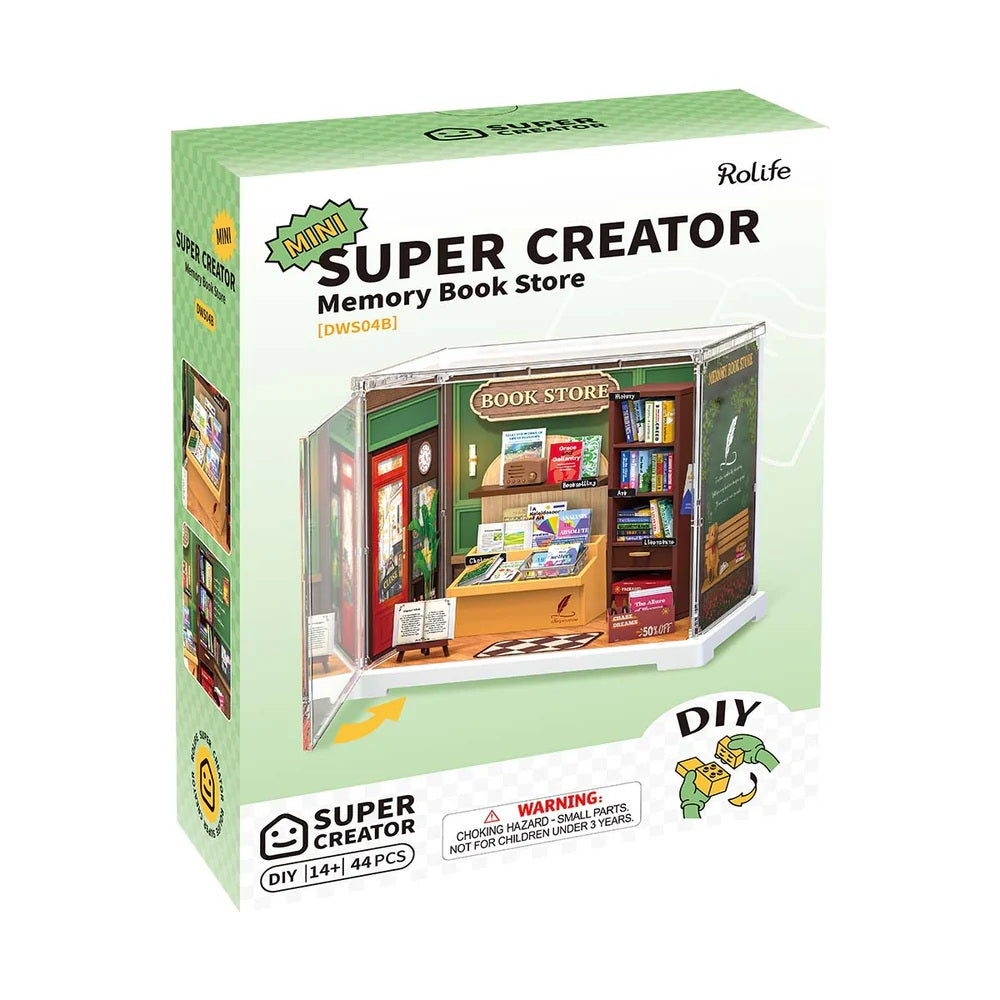 Rolife Memory Book Store DIY Miniature House - Charming Mini Bookshop Scene