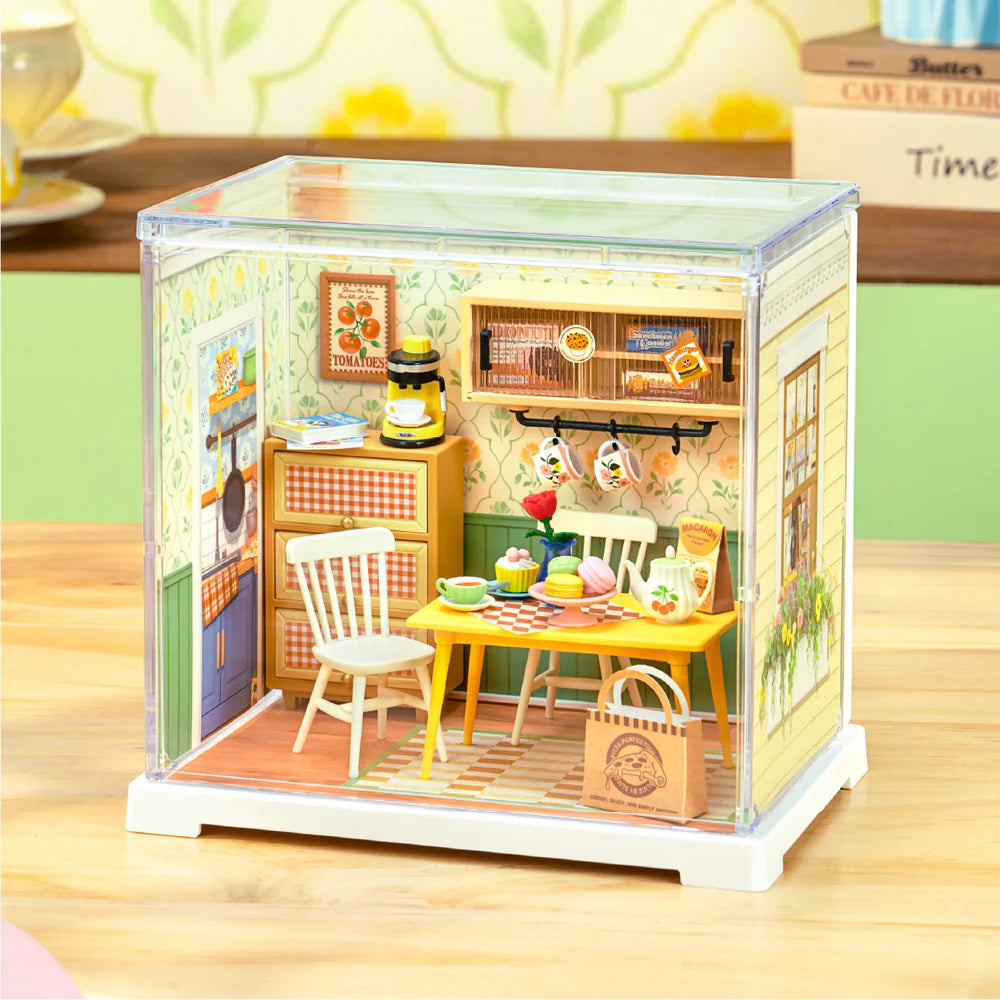 Rolife Floral Dining Room DIY Miniature House - Elegant Mini Home Interior Scene