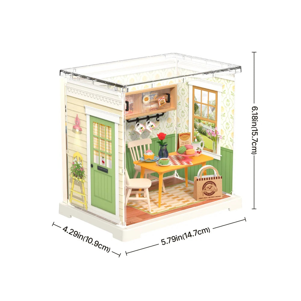 Rolife Floral Dining Room DIY Miniature House - Elegant Mini Home Interior Scene