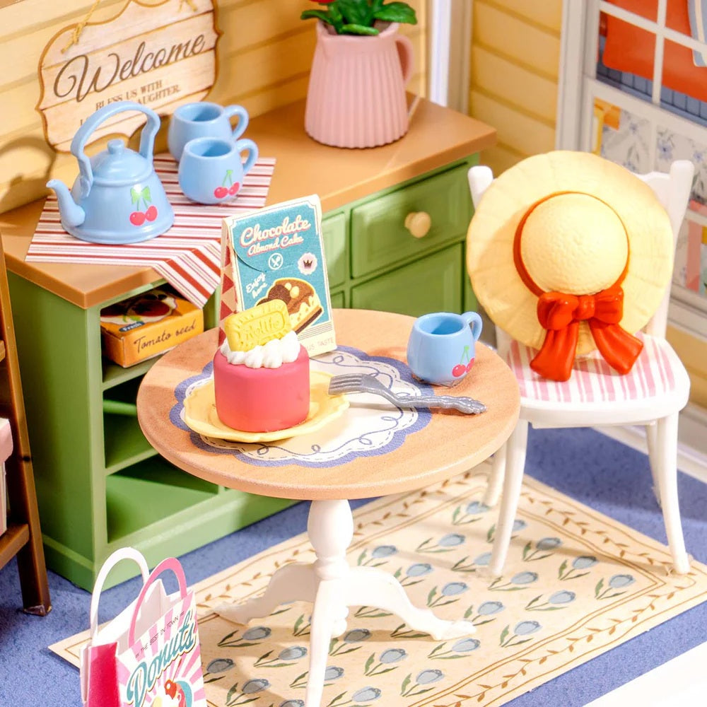 Rolife Sunshine Sip Porch DIY Miniature House - Bright Cozy Mini Cafe Scene