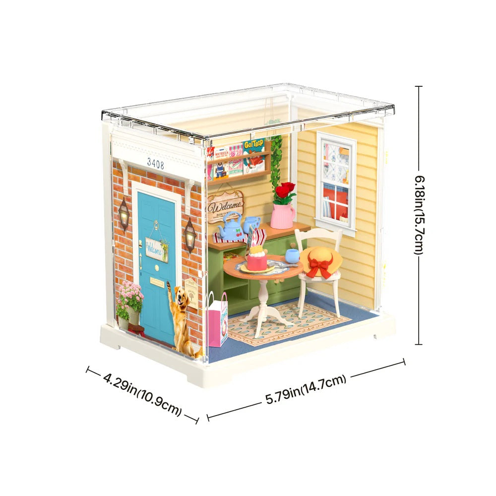 Rolife Sunshine Sip Porch DIY Miniature House - Bright Cozy Mini Cafe Scene
