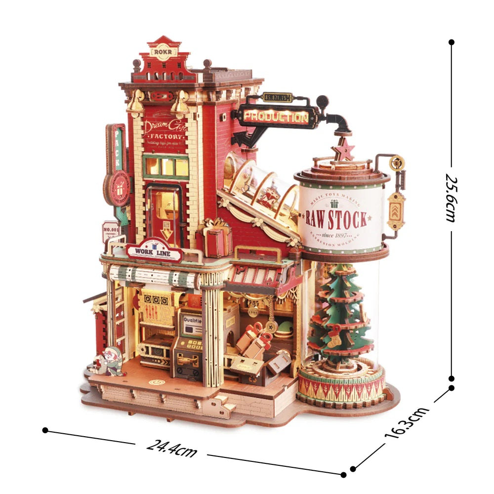 Robotime Christmas Dream Gift Factory Wooden Music Box EAB01