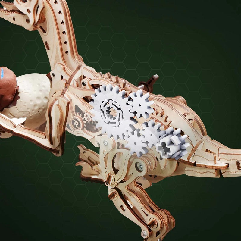 ROKR Velociraptor Mechanical 3D Wooden Puzzle - Dinosaur Model Kit