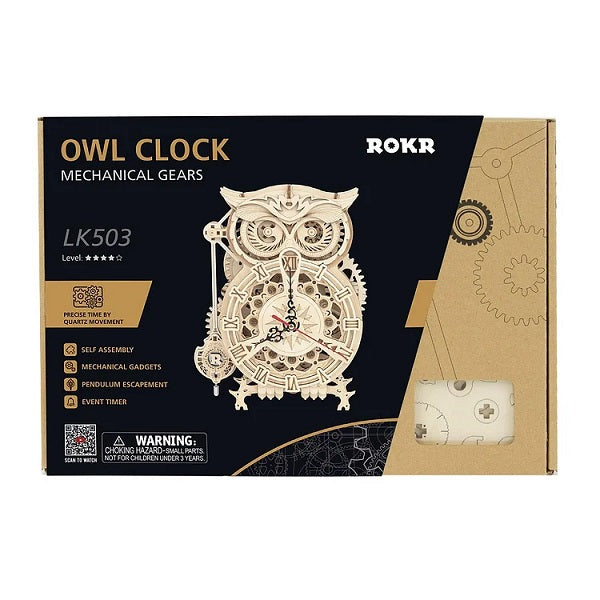 Rolife Mechanical Wood Models; Owl Clock
