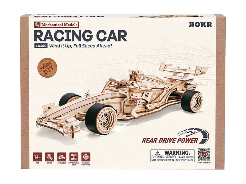 Rolife F1 Racing Car, Mechanical Wood Models