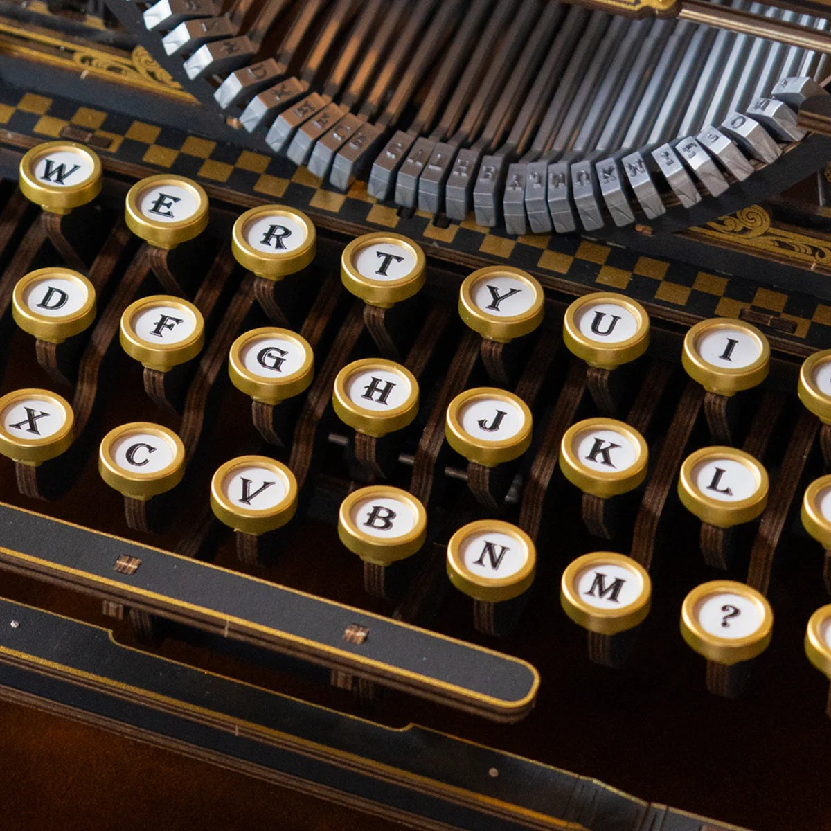 ROKR Mechanical Typewriter 3D Wooden Puzzle Classic Version - Fully Functional 324 Piece Kit