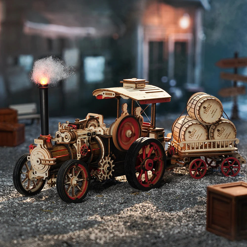 Rolife 3D Puzzle Steam Engine with Trailer
