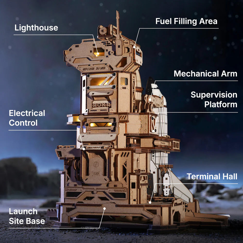 ROKR Space Shuttle Mechanical 3D Wooden Puzzle - NASA Spacecraft Model